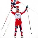 Therese Johaug (NOR) celebrates her win [P] Nordic Focus