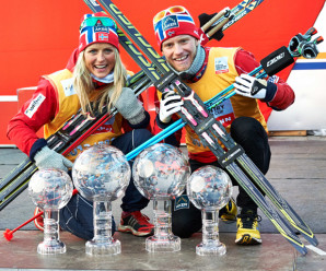 Last year Norway's Johaug (l) and Sundby claimed their first overall World Cup titles and distance globes as well.  [P]  Nordic Focus