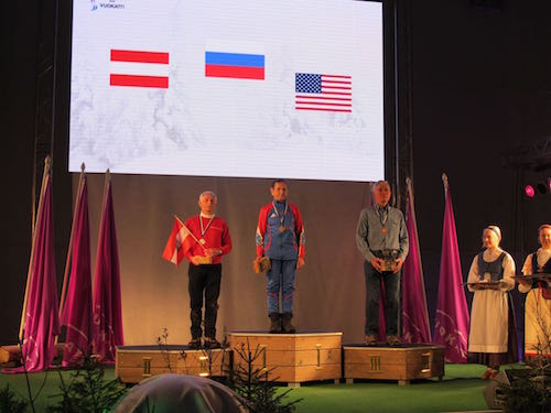 Bob Gray on the podium for his bronze medal win. [P] NENSA