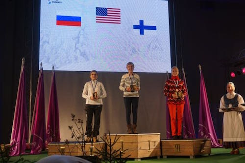 Trina Hosmer on the podium for one of her 3 gold medals! [P] NENSA