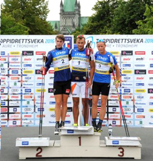 Men's Pursuit Classic podium (l-r) Stenshagen 2nd, Northug 1st, Gunnulfsen 3rd [P] Topidrettsveka