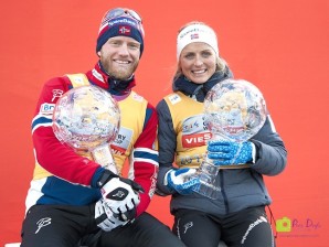 Norway’s Martin Johnsrud Sundby (l) and Therese Johaug were the 2016 FIS World Cup XC Ski overall series winners. [P] Pam Doyle