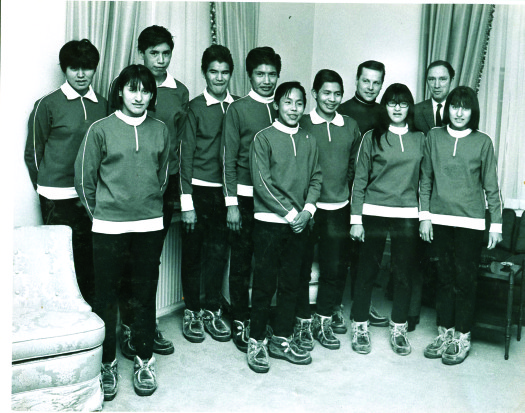 TEST Team with Prime Minister Pierre Elliott Trudeau at Rideau Hall after first European trip in 1969. [P] BPA