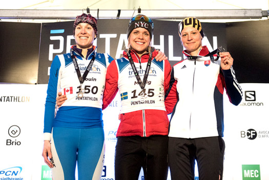 Podium - Evelyne Blouin (CAN), Lovisa Modig (SWE), Kristina Lapinova (SLO) (l-r) [P] Groupe Pentathlon