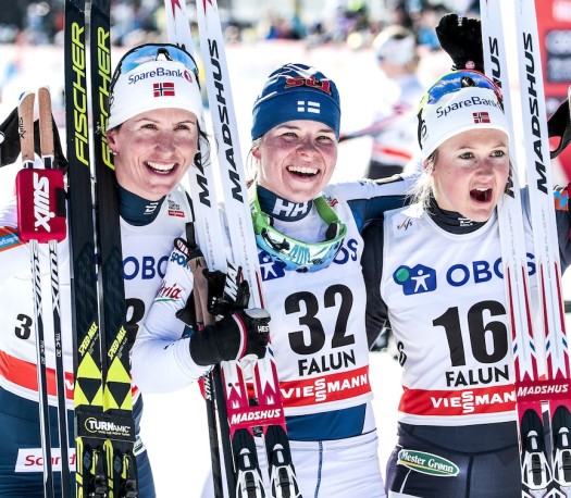 Women's 10km C podium [P] NordicFocus
