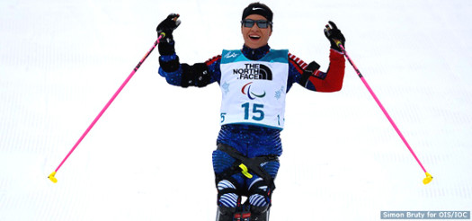 Oksana Masters (USA) celebrates coming second [P] Simon Bruty