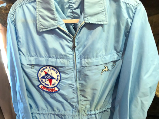 Chummy's jacket. Lite blue from Squaw Valley Olympics. He was Chief of Comp for XC and biathlon [P] Peter Graves