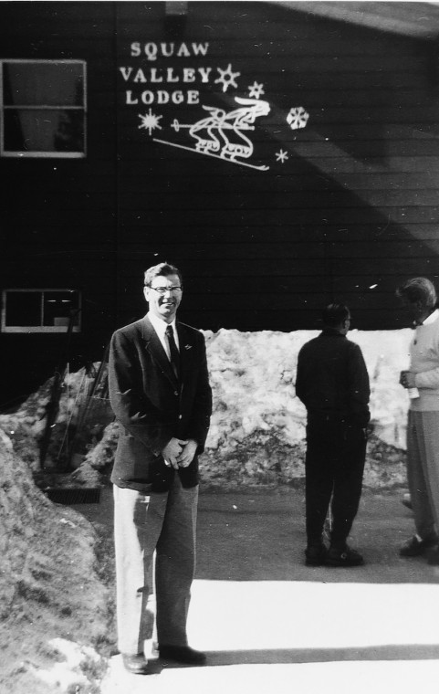 Chummy Broomhall served as Chief of Events for cross-country and for the first-time Olympic appearance of biathlon at the 1960 Squaw Valley Winter Games. [P]