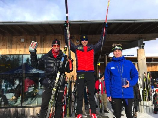 Men’s 10km F podium (l-r) Kris Freeman 2nd, Ben Lustgarten 1st, Zane Fields 3rd [P] Nensa