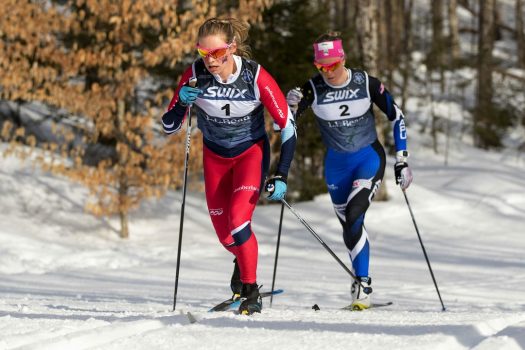 Jessie Diggins leads Sadie Bjornsen [P] USSA