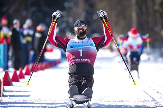 Collin Cameron at the finish [P] Bob Frid/Canadian Paralympic Committee