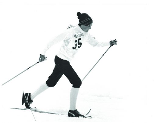 Alison Owen at the Junior XC Ski Nationals at Mt. Alyeska, Alaska in March 1969 [P] Owen Collection