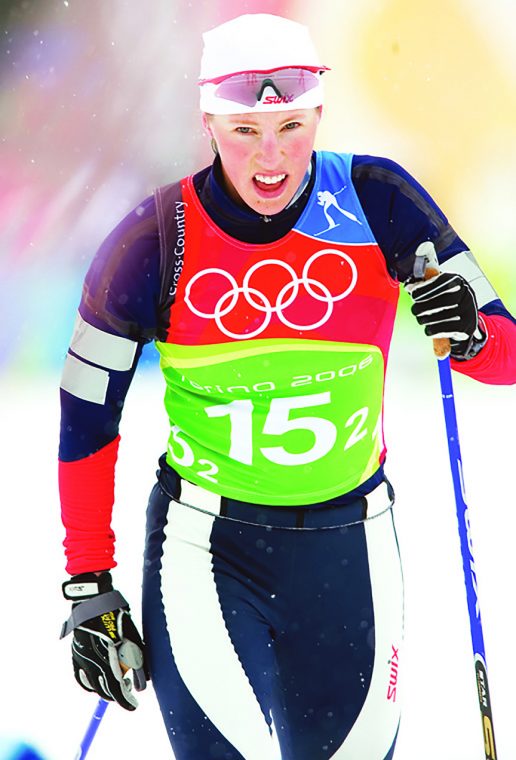 Kikkan Randall sets the best-ever American women’s Games result at Torino in 2006, finishing 9th the freestyle Sprint [P] Heinz Ruckemann