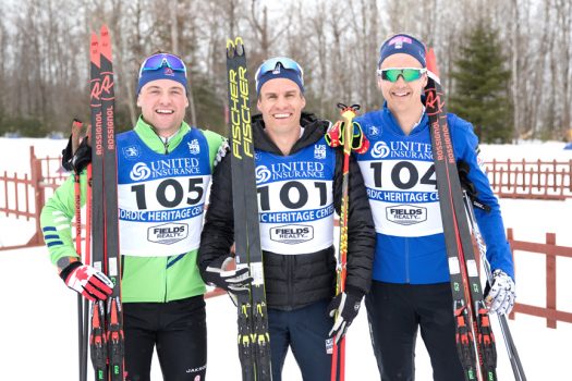 Senior Men’s podium (l-r) Ritchie 3rd, Hamilton 1st, Bjornsen 2nd [P] U.S. Ski & Snowboard – Reese Brown