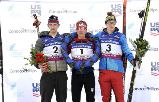 U20 Men’s podium (l-r) Scott Schulz 2nd, Gus Schumacher 1st, Reid Goble 3rd [P] Michael Dinneen