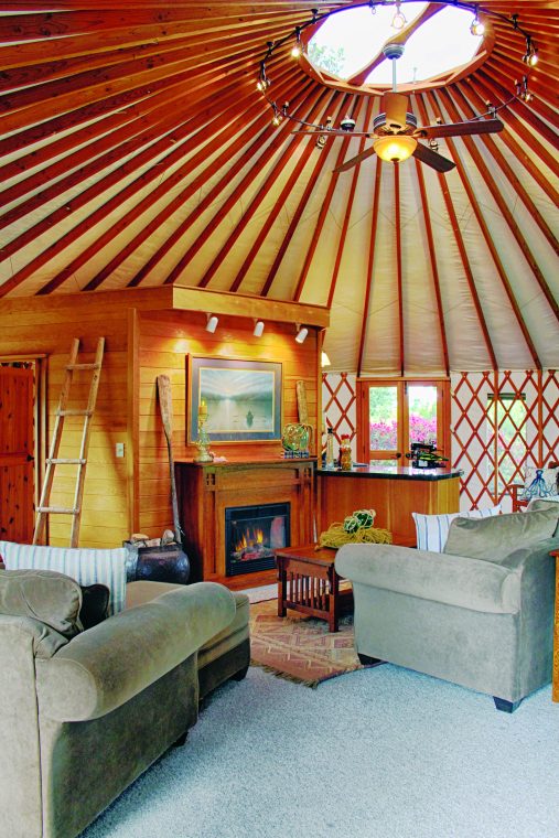 Yurts can be rustic or luxurious. [P] Pacific Yurts