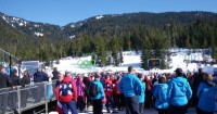 The crowd during the Nordic freestyle relay at Whistler Olympic Park. [P] Sandra Walter