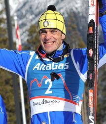Pietro Piller Cottrer (Ita) at Canmore...