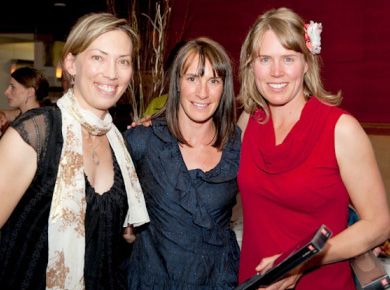 (l-r) Beckie Scott, Milaine Theriault and...