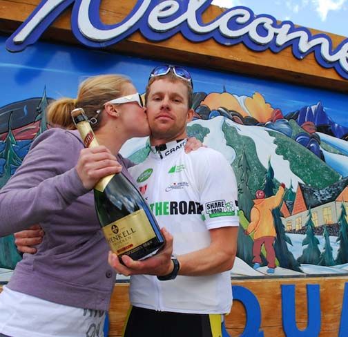 Gord with the bubbly and getting...