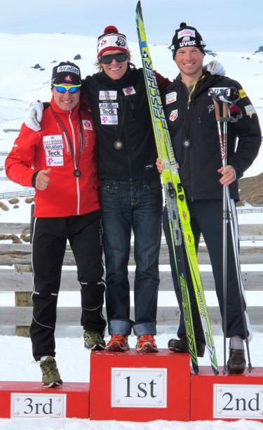 Men’s podium (l-r) Babikov 3rd, Kershaw...