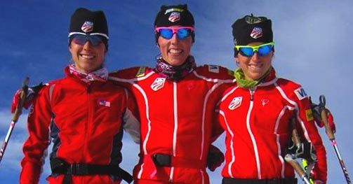 (l-r) Morgan Arritola, Kikkan Randall, Liz...