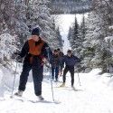 Camp Mercier is a pure xc ski-and-snowshoe resort with fabulous terrain surrounded by a coniferous forest. [P] Camp Mercier