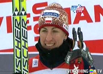 Kowalczyck is all smiles after her...