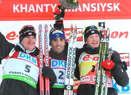 Final men’s pursuit podium (l-r) Svendsen...