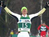 CU’s Reid Pletcher takes NCAA Championships Men’s 20km Classic gold. [P] Herb Swanson