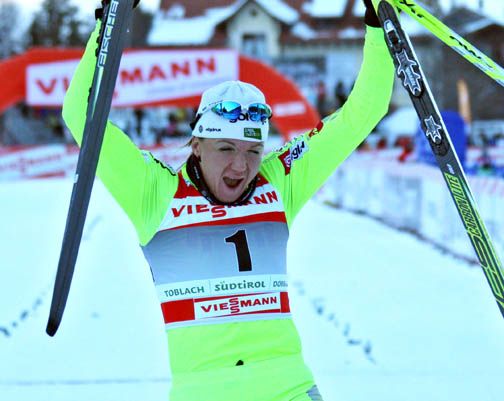 Petra Majdic (SLO) on top at...