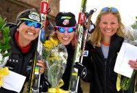 Women’s mini tour podium (l-r) Brooks 2nd, Randall 1st, Diggins 3rd [P] Nils Ribi