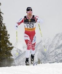 Stefan Kuhn skis in the open men’s classic sprint at the Haywood Nationals in Canmore. [P] Pam Doyle