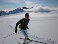 My brother soaking in Eagle Glacier skiing on his first trip with the team. [P] courtesy of Sadie Bjornsen