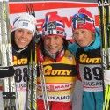 Women’s 5km podium (l-r) Kalla 2nd, Bjoergen 1st, Skofterud 3rd. [P] Nordic Focus