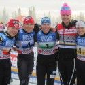 US Women’s team (l-r) Sargent, Brooks, Randall, Bjornsen, Stephen [P] courtesy of Kikkan Randall