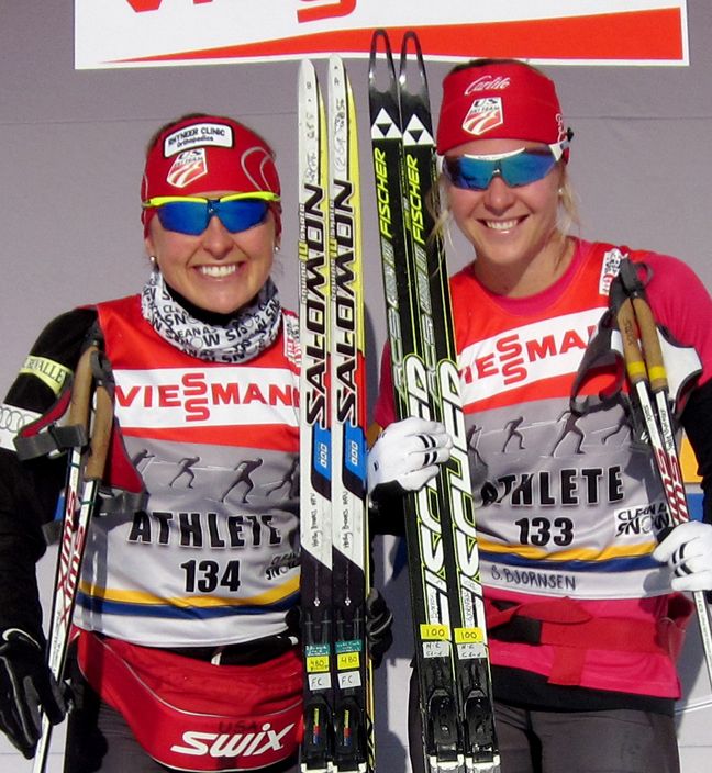 Holly Brooks (l) and Sadie Bjornsen...