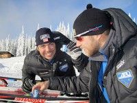 Erik & Casey waxing at NorAms in Silver Star last year…[P] Holly Brooks