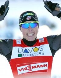 Randall after winning the WCup Davos sprint. [P] Nordic Focus file photo