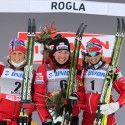 W Podium (l-r) Johaug 2nd, Kowalczyk 1st, Skofterud 3rd. [P] Nordic Focus