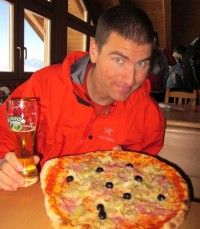 Rob with our Italian Pizza [P] courtesy Holly Brooks