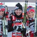 (l-r) Marit Bjoergen, Justyna Kowalczyk and Therese Johaug [P] Nordic Focus