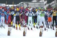 Racers at the start of the 70km Marcialonga [P] Worldloppet