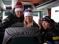 Sadie, Ida, Kikkan and I on the way to training [P] courtesy of Jessie Diggins