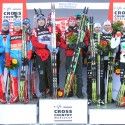 Final podium (l-r) Russia 2nd, Norway 1st, Sweden 3rd. [P] Nordic Focus