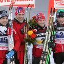 Team Norway (l-r) Roenning, Dyrhaug, Sundby and Northug (NOR) [P] Nordic Focus