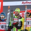 Final podium (l-r) Chernousov 2nd, Kershaw 1st, Angerer 3rd [P] Nordic Focus