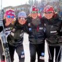 Team USA (l-r) Diggins, Stephen, Sargent, Brooks [P] Kikkan Randall