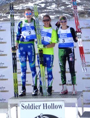 Women’s FJ2 podium (l-r) Brooke Mooney...