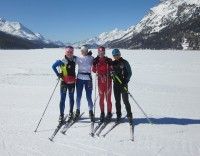 Some US girls in the Engadin Valley! Me, Nicole Deyong, Caitlin Gregg & Evelyn Dong [P] Holly Brooks